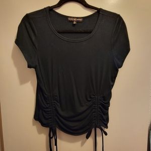 Black crop top with two sinch ties